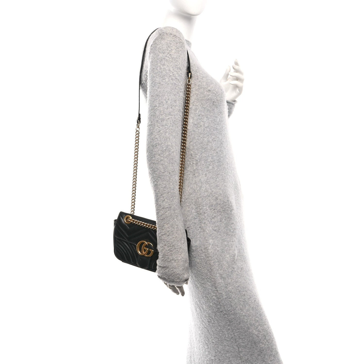 Mini Calfskin Shoulder Bag - Black