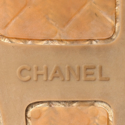 Chanel Lambskin Women's CC Espadrilles 38 Black