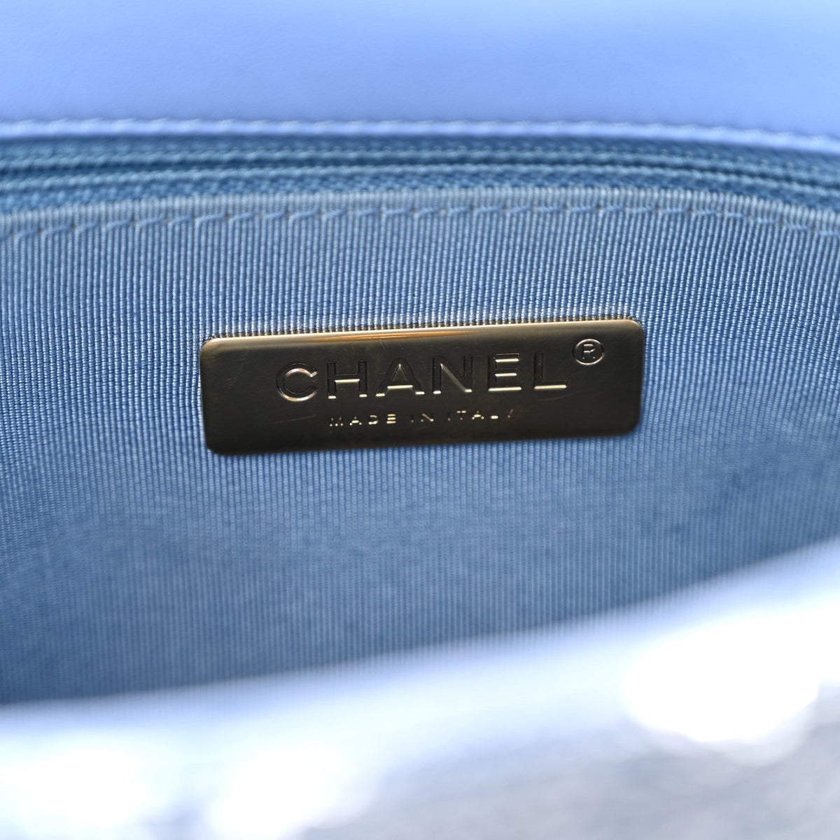 Medium Quilted Flap Shoulder Bag - Light Blue