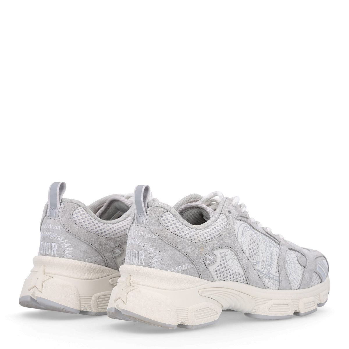 Christian Dior Mesh Suede Women's Chrono Sneakers 38.5 Grey