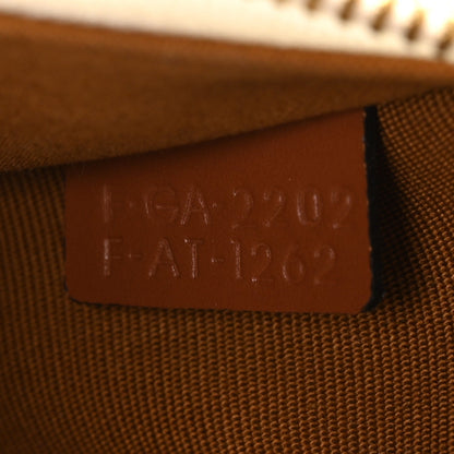 Calfskin Canvas Shoulder Bag - White