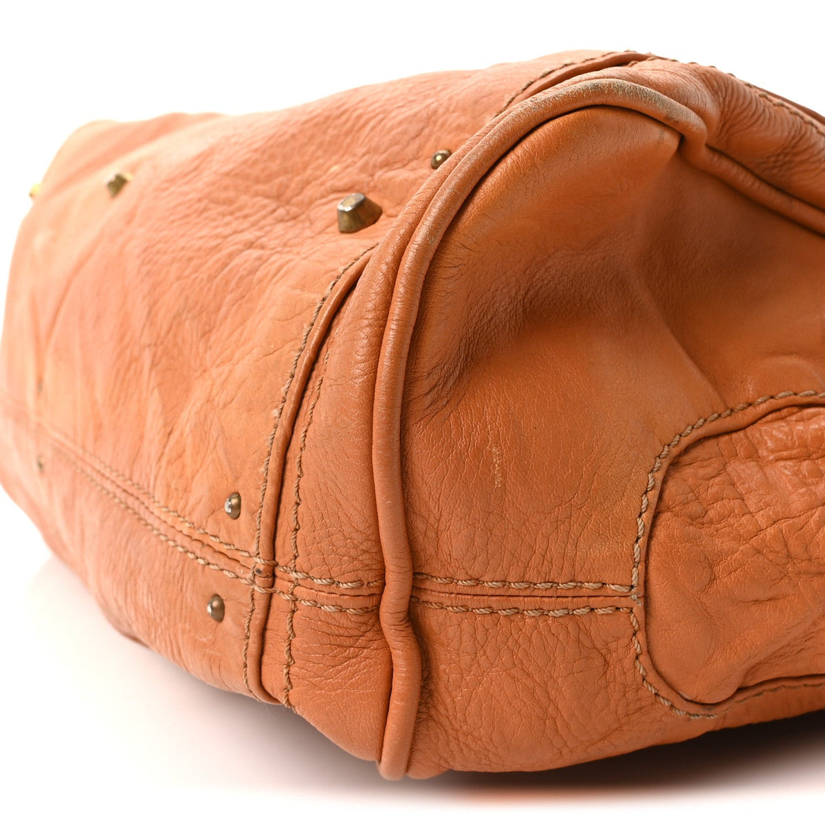 Medium Calfskin Satchel Bag - Tan