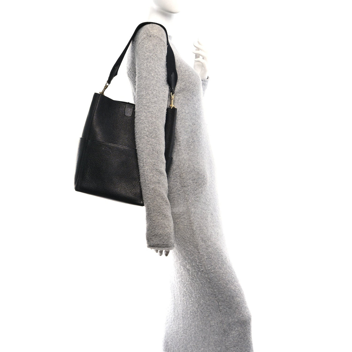 Calfskin Bucket Bag - Black