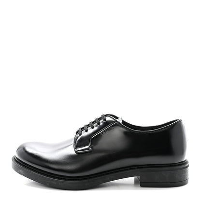 Prada Spazzolato Men's Derby Loafers 7.5 Black