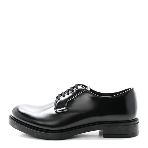Prada Spazzolato Men's Derby Loafers 7.5 Black