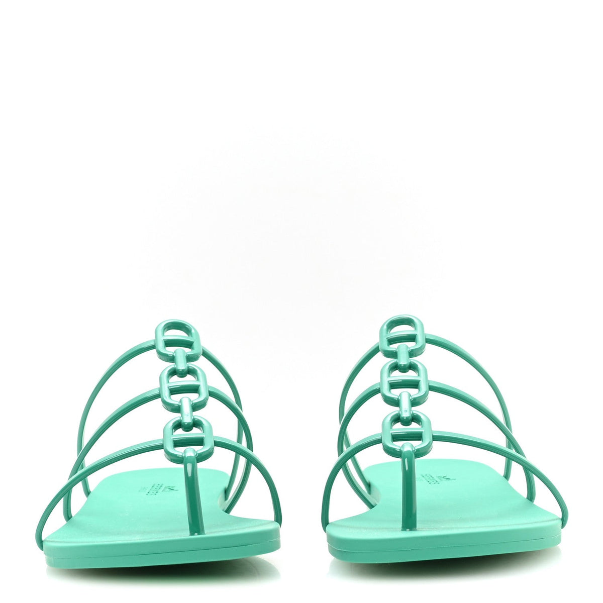 Hermes Rubber Women's Mykonos Sandals 36 Vert Tourmaline