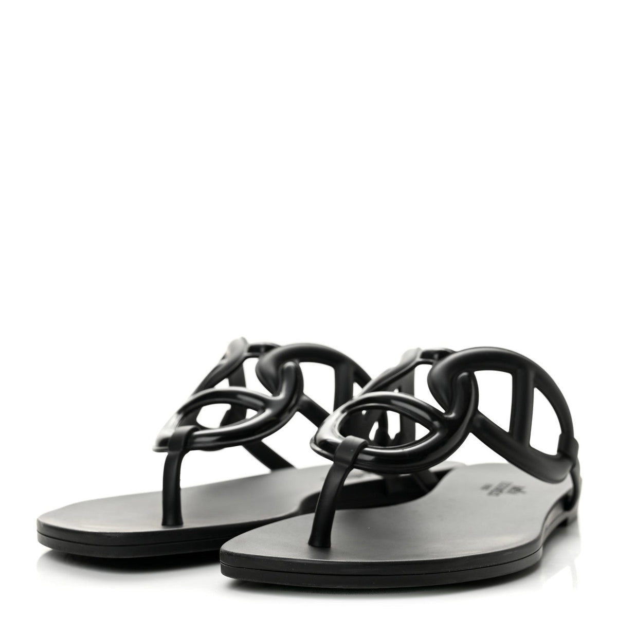 Hermès Rubber Women's Egerie Sandals 36 Black