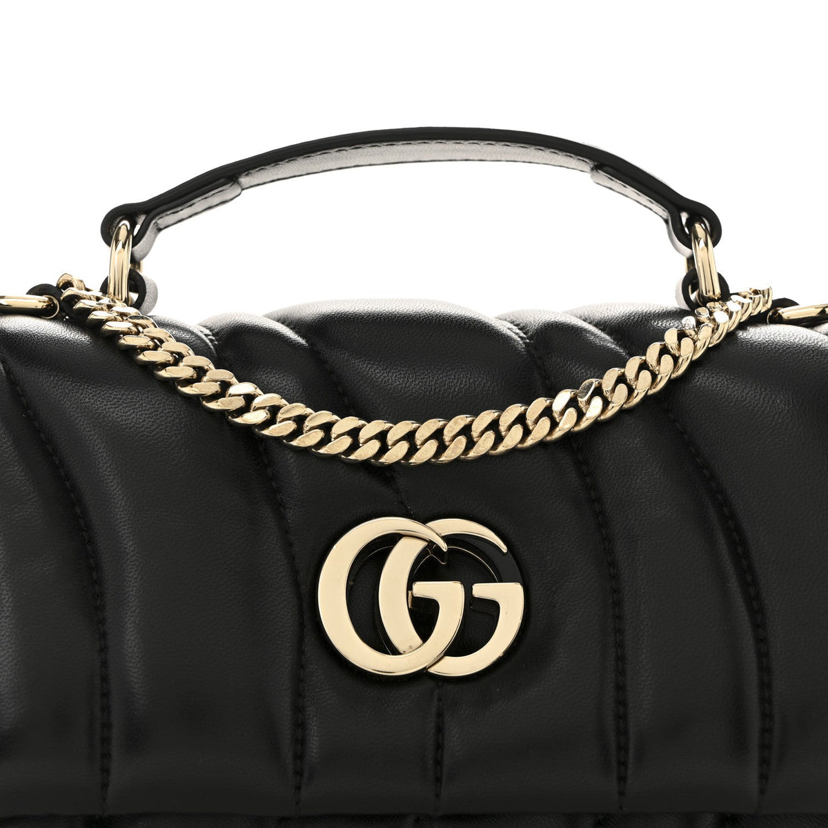 Mini Quilted Lambskin Shoulder Bag - Black