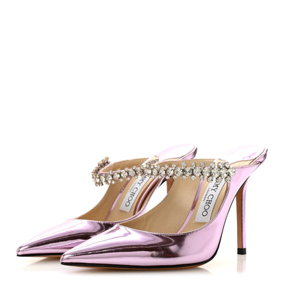 Jimmy Choo Metallic Patent Women's Bing 100 Pumps 36 Mauve
