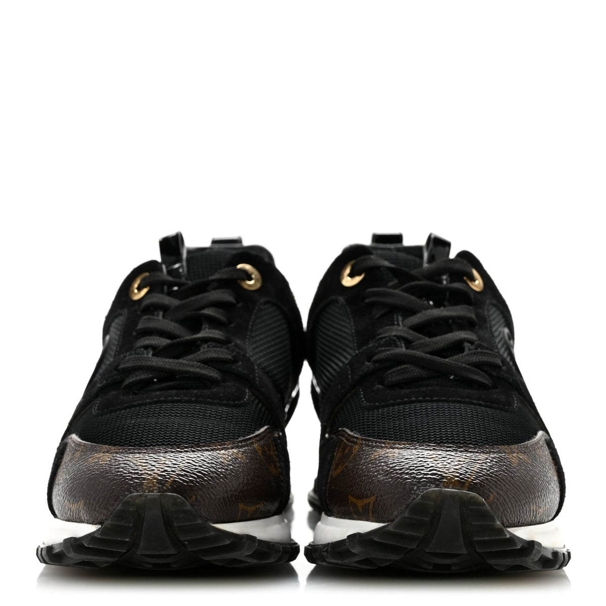 Louis Vuitton Suede Nylon Women's Run Away Sneakers 38 Black