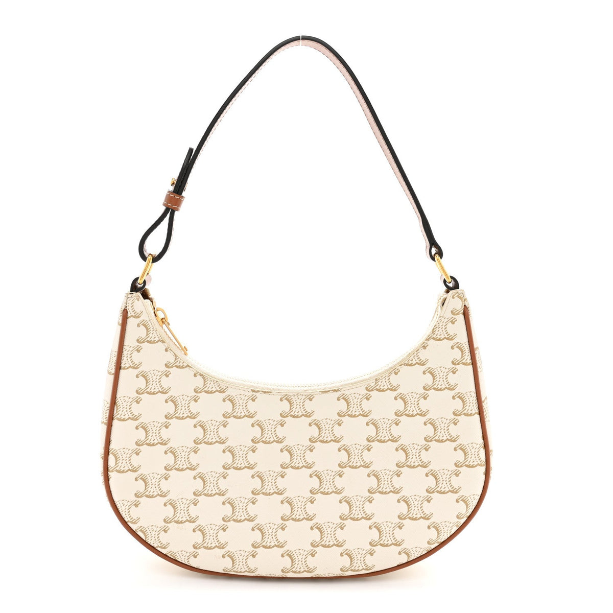 Calfskin Canvas Shoulder Bag - White