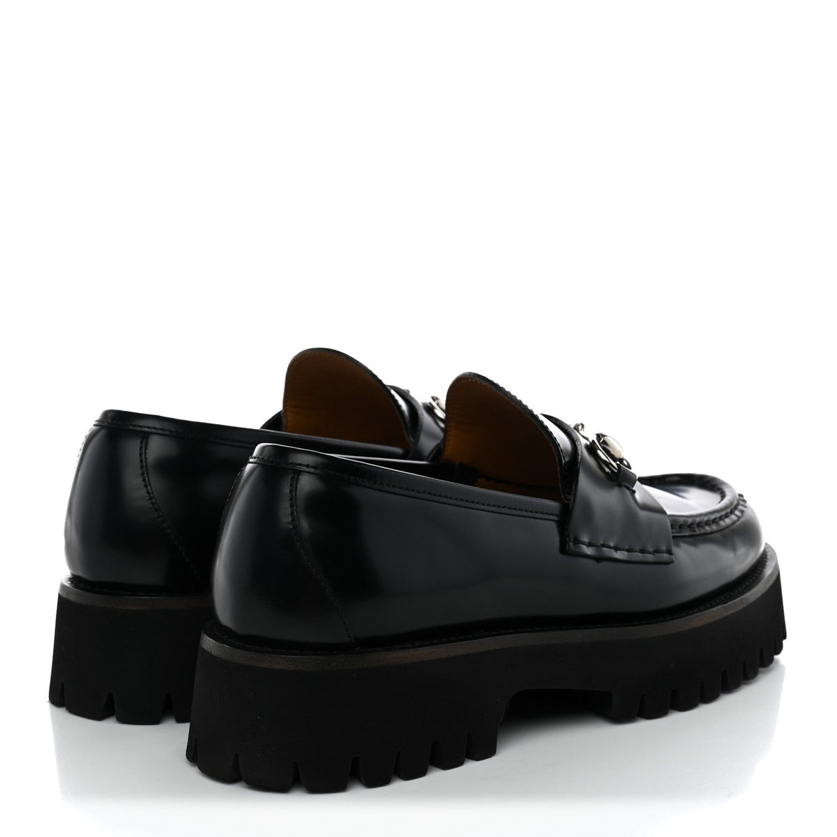 Gucci Cordovan Lux Horsebit 45mm Platform Women's Loafers Black