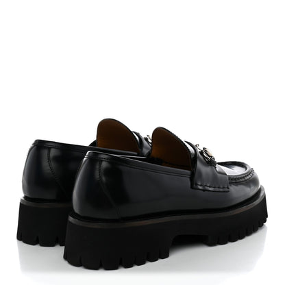 Gucci Cordovan Lux Horsebit 45mm Platform Women's Loafers Black