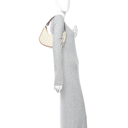 Calfskin Canvas Shoulder Bag - White