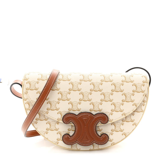Calfskin Canvas Handbag - White