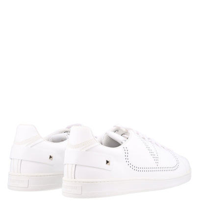 Valentino Garavani Calfskin Men's Backnet Sneakers 46 White