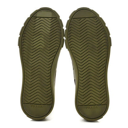 Prada Denim Women's Triangle Logo Camo Sneakers 35 Militare