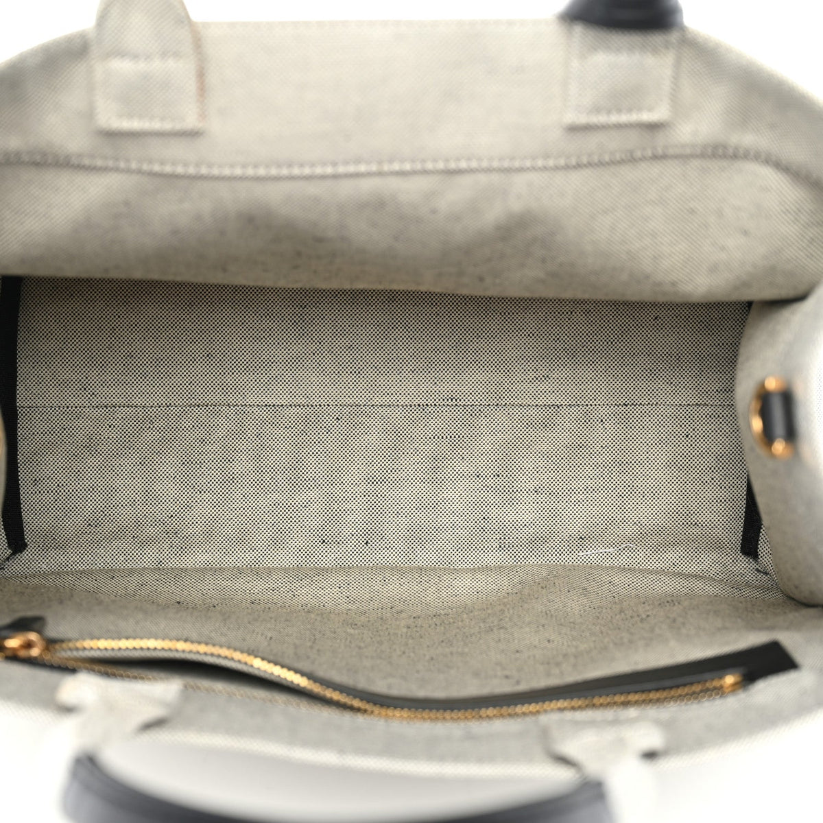 Large Calfskin Canvas Tote Bag - Black