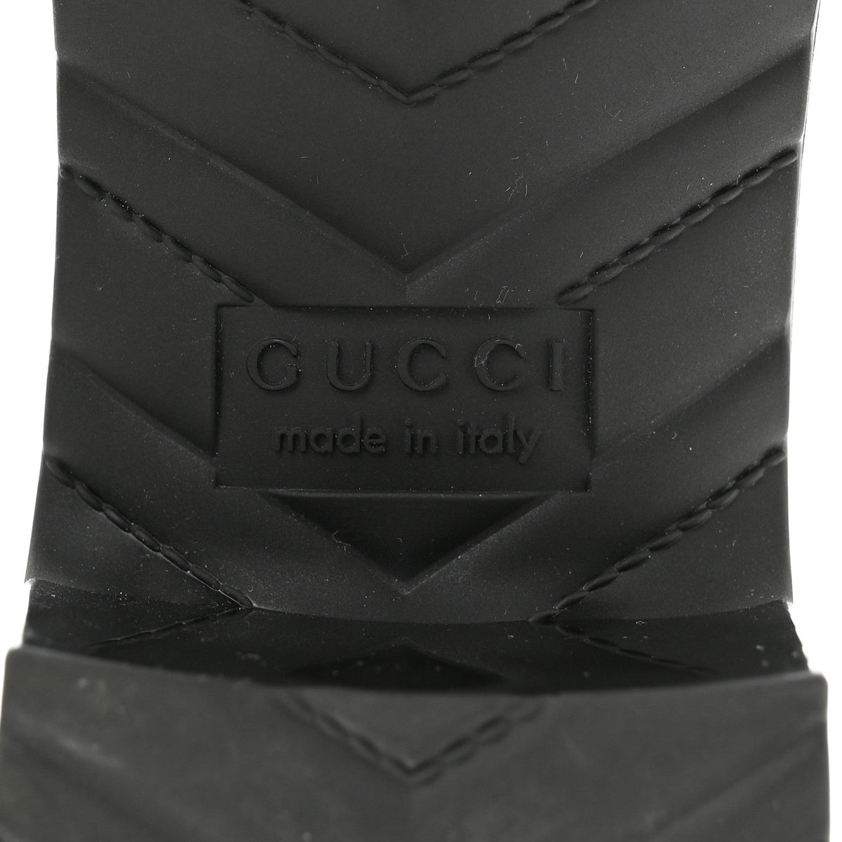 Gucci Rubber Logo Women's Platform Slide Sandals 38 Black