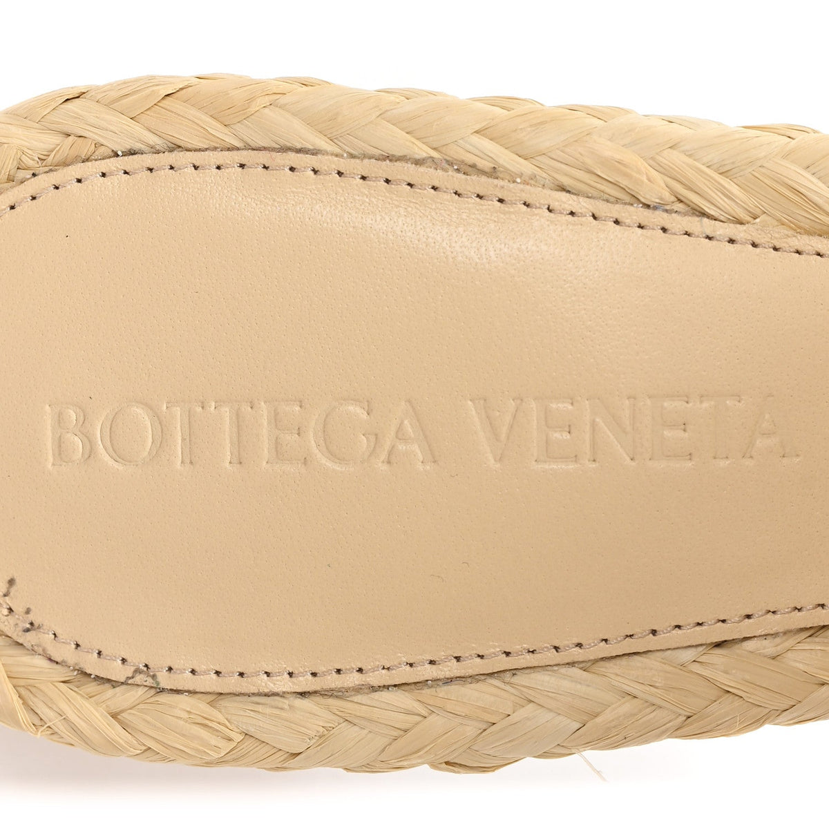 Bottega Veneta Raffia Women's Intrecciato Lido Mule 90 Sandals 36 Cane Sugar