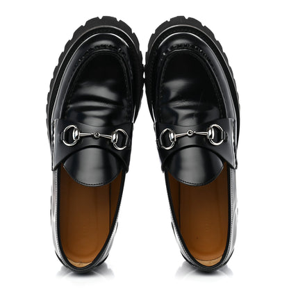 Gucci Cordovan Lux Horsebit 45mm Platform Women's Loafers Black