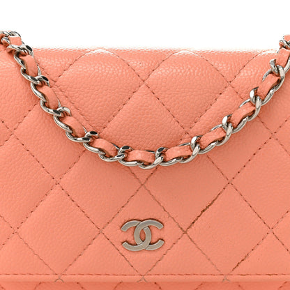 Mini Quilted Caviar Wallet Bag