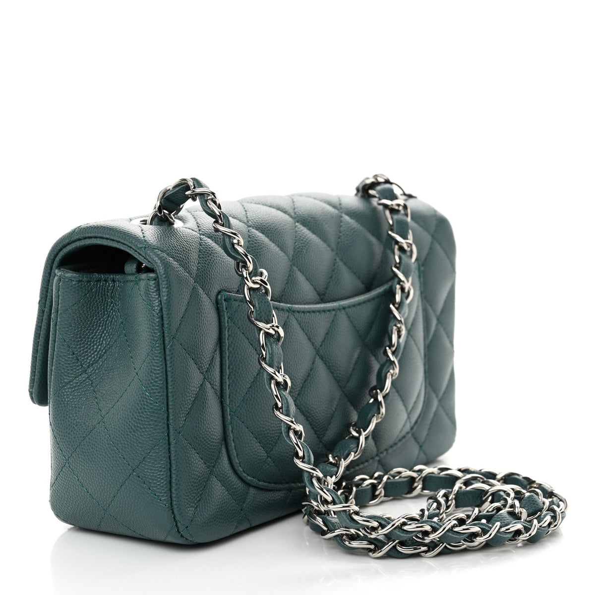 Mini Quilted Caviar Flap Shoulder Bag - Tan