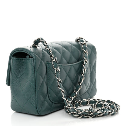 Mini Quilted Caviar Flap Shoulder Bag - Tan