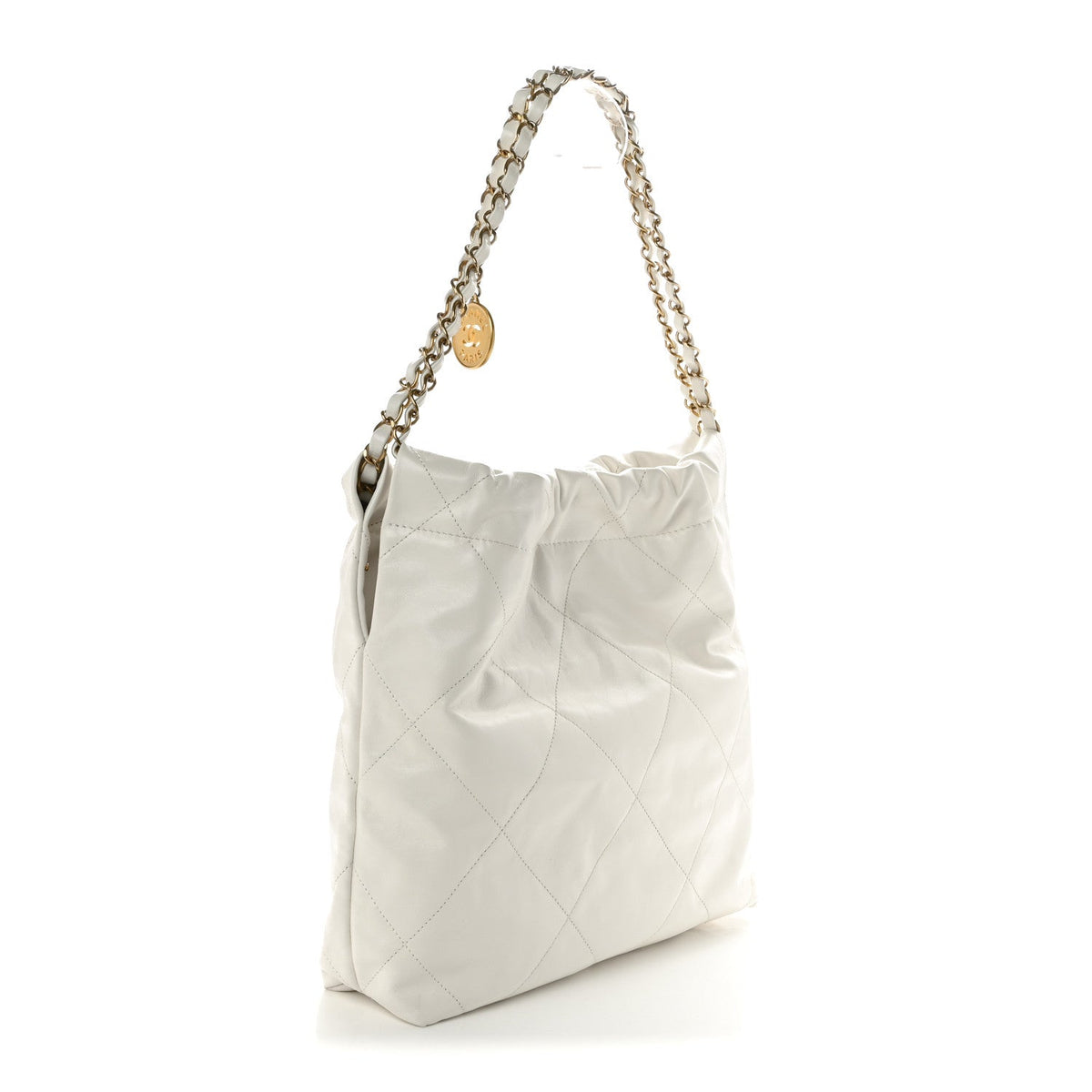 Small Quilted Calfskin Handbag - White