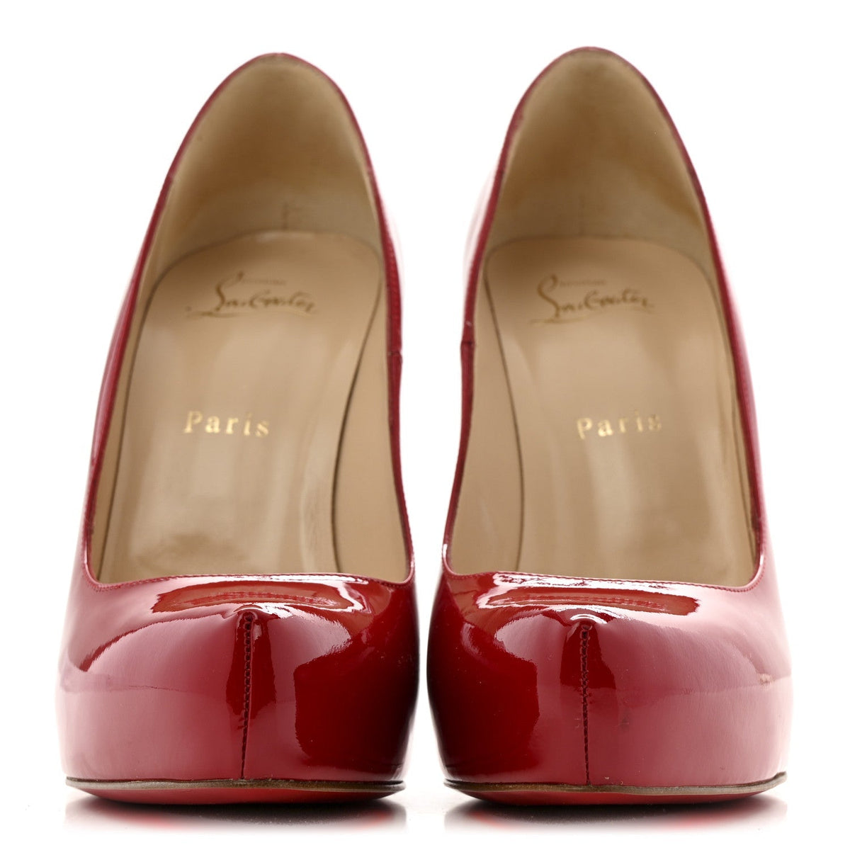 Christian Louboutin Patent Women's Rolando 120 Pumps 39 Loubi Red