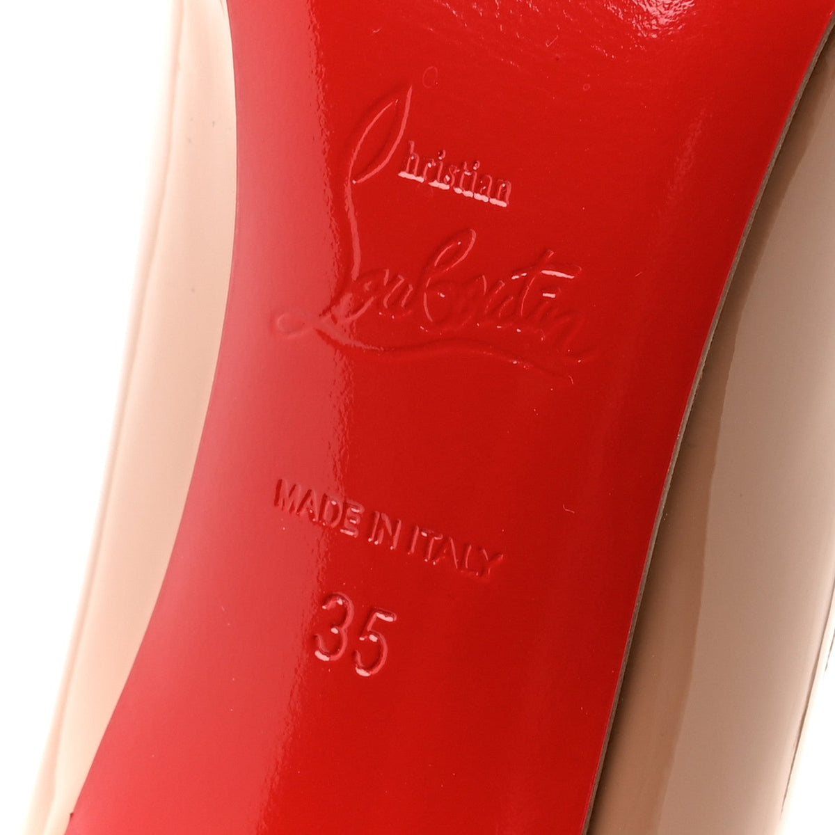 Christian Louboutin Patent Women's Pigalle 100 Pumps 35 Nude