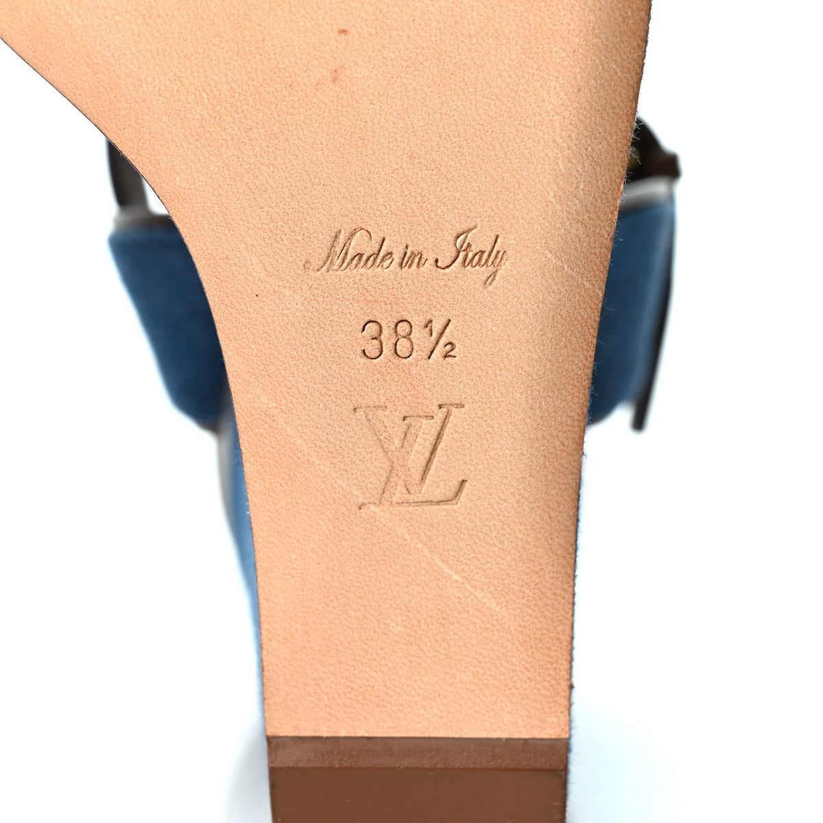 Louis Vuitton Denim Articles de Voyage Women's Wedges Blue