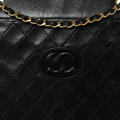 Quilted Lambskin Shoulder Bag - Black