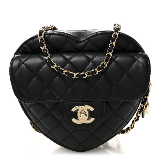 Quilted Lambskin Handbag - Black