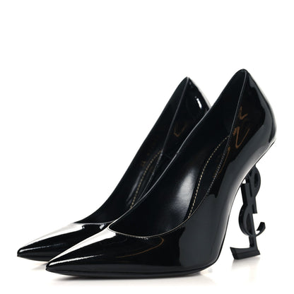 Saint Laurent Patent Women's Opyum 110 Pumps 37 Black