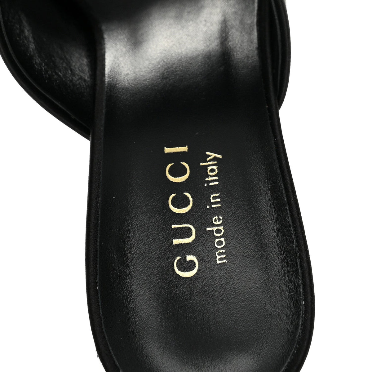 Gucci Raso Seta Logo Sandal 10.2cm Women's Pumps Black