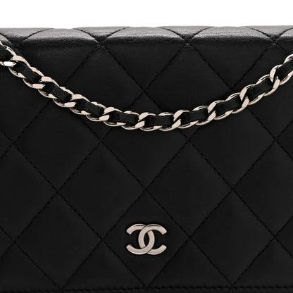 Quilted Lambskin Wallet Bag - Black