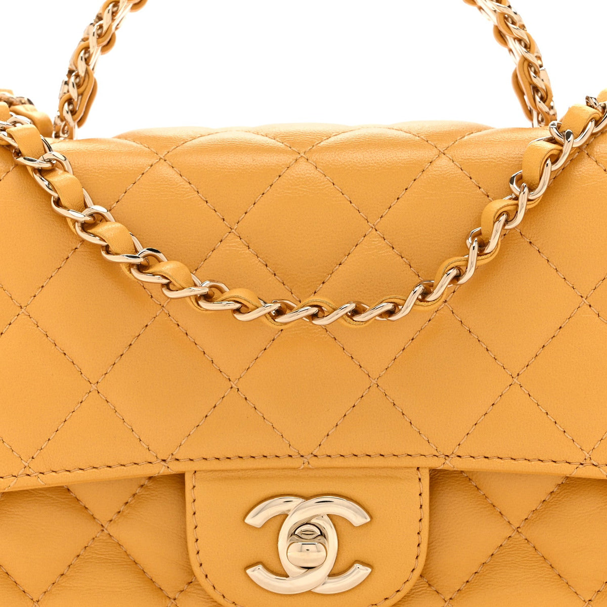 Medium Quilted Lambskin Flap Shoulder Bag - Tan