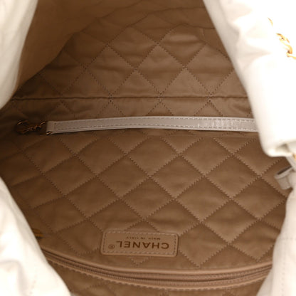 Small Quilted Calfskin Handbag - White