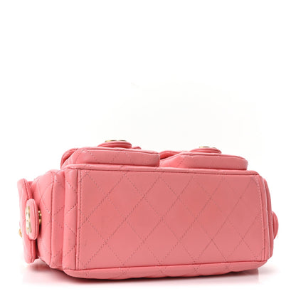 Quilted Lambskin Hobo Bag - Pink