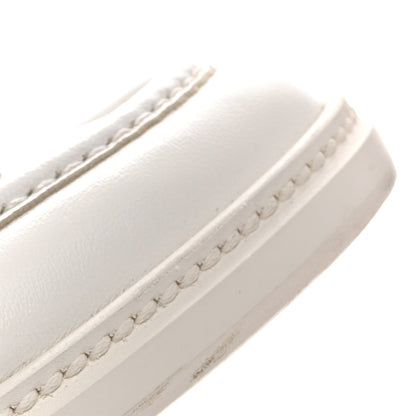 Chanel Shiny Lambskin Women's Quilted CC Turnlock Loafers 40 White