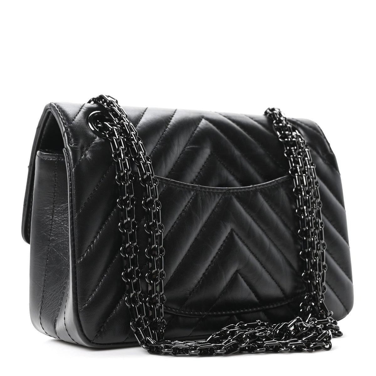 Mini Quilted Calfskin Flap Shoulder Bag - Black