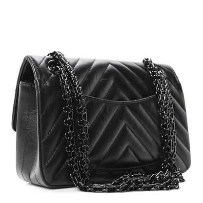 Mini Quilted Calfskin Flap Shoulder Bag - Black
