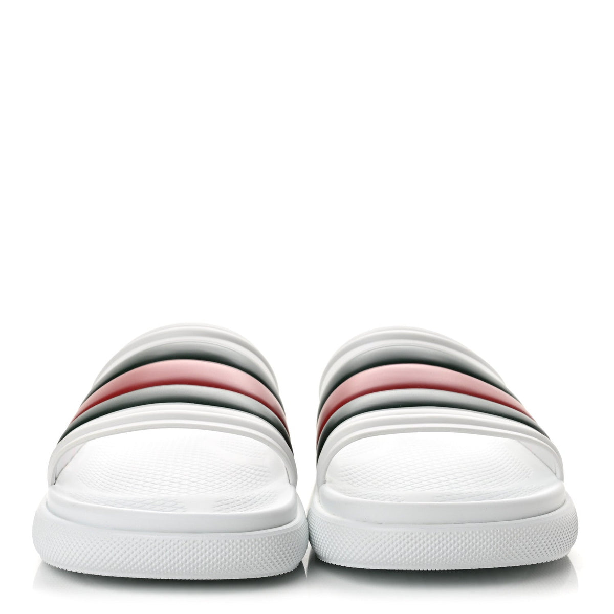 Gucci Rubber Web Men's Slide Sandals 12 White Green Red