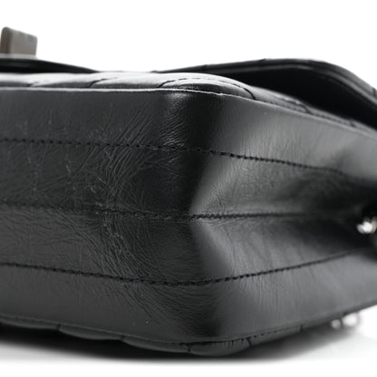 Mini Quilted Calfskin Flap Shoulder Bag - Black