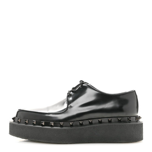 Garavanicalfskin Rockstud M-Way Derby Loafers Black
