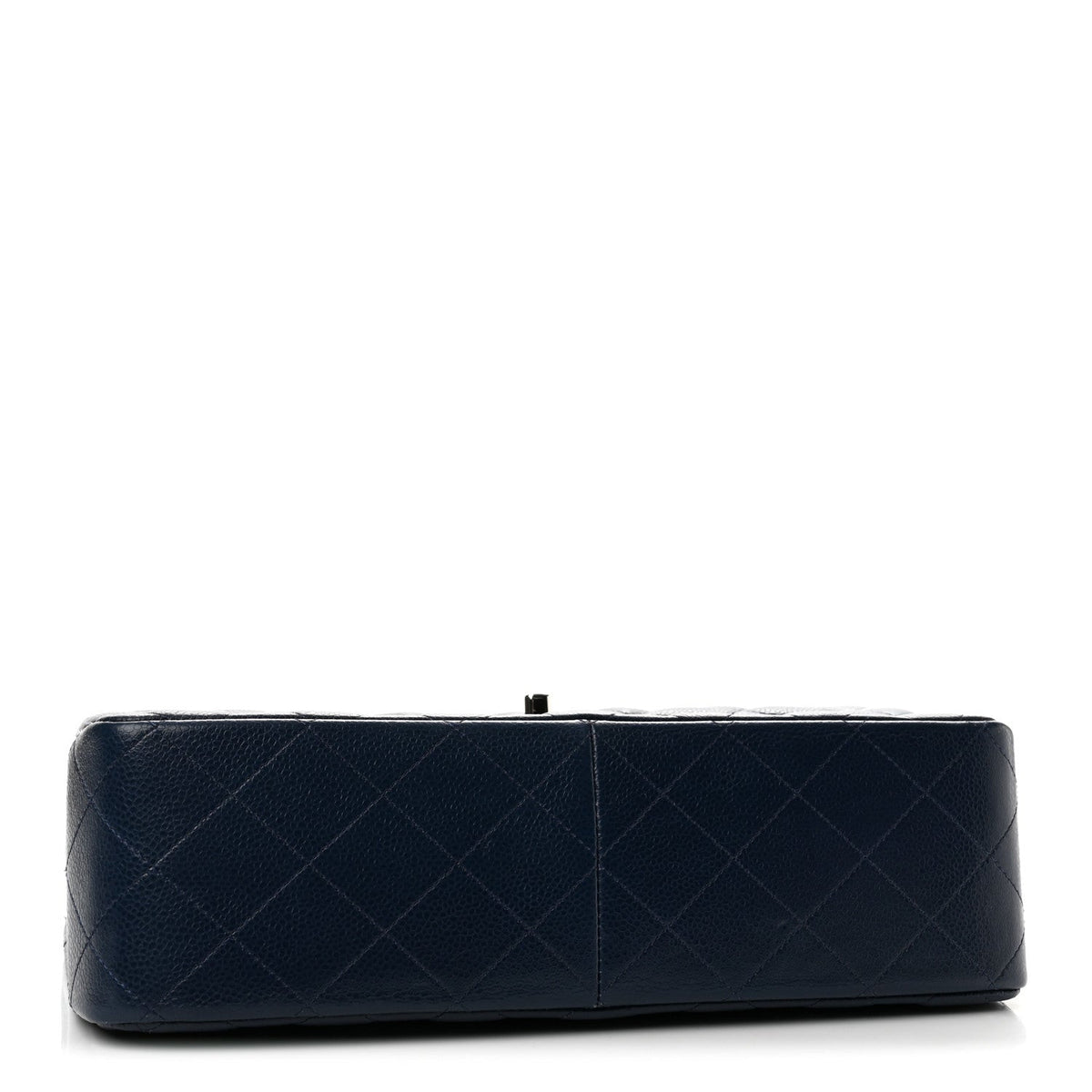 Quilted Caviar Flap Shoulder Bag - Blue