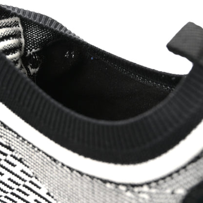 Hermes Knit Goatskin Men's Addict Sneakers 41 Black White