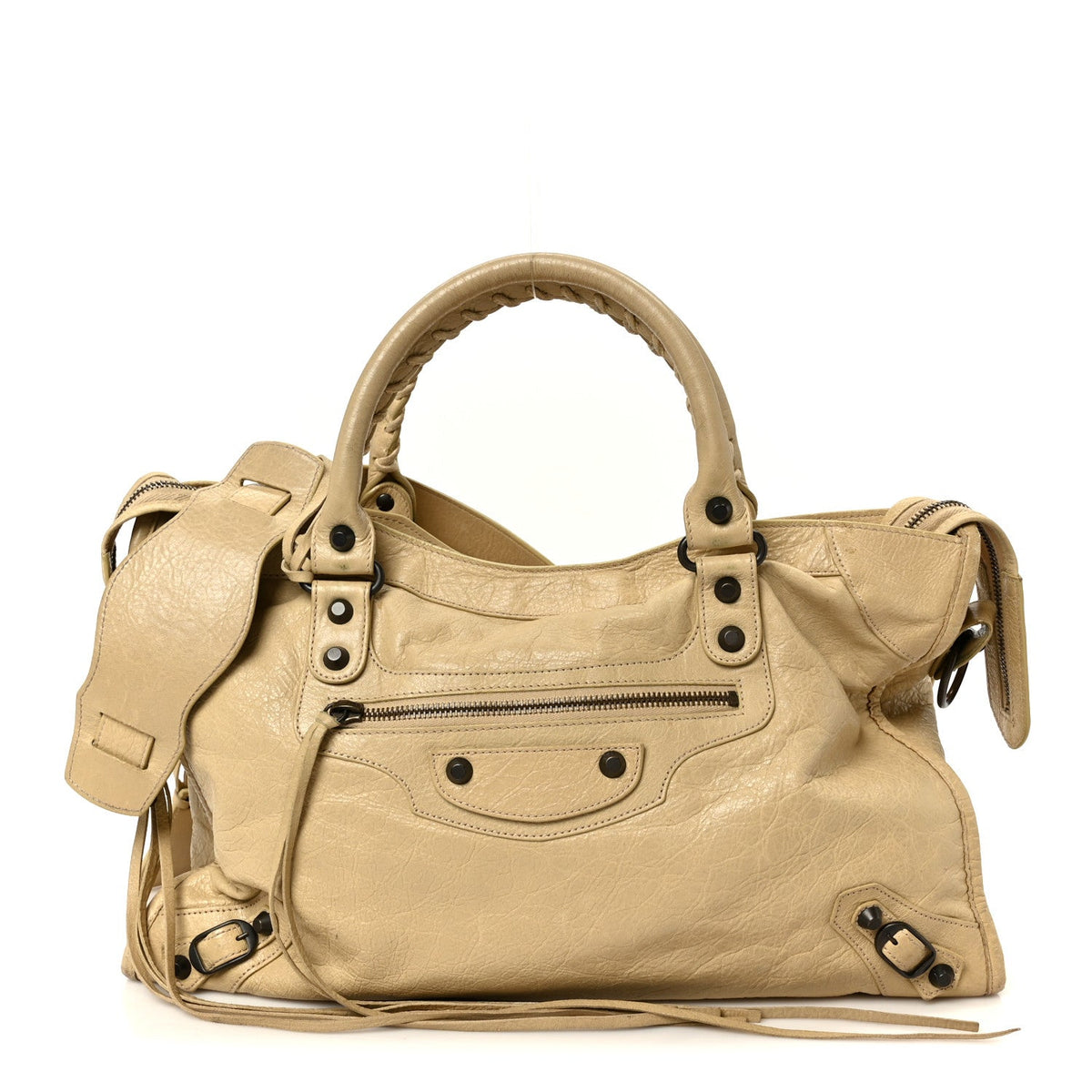 Agneau Classic Hardware City Dune Handbag