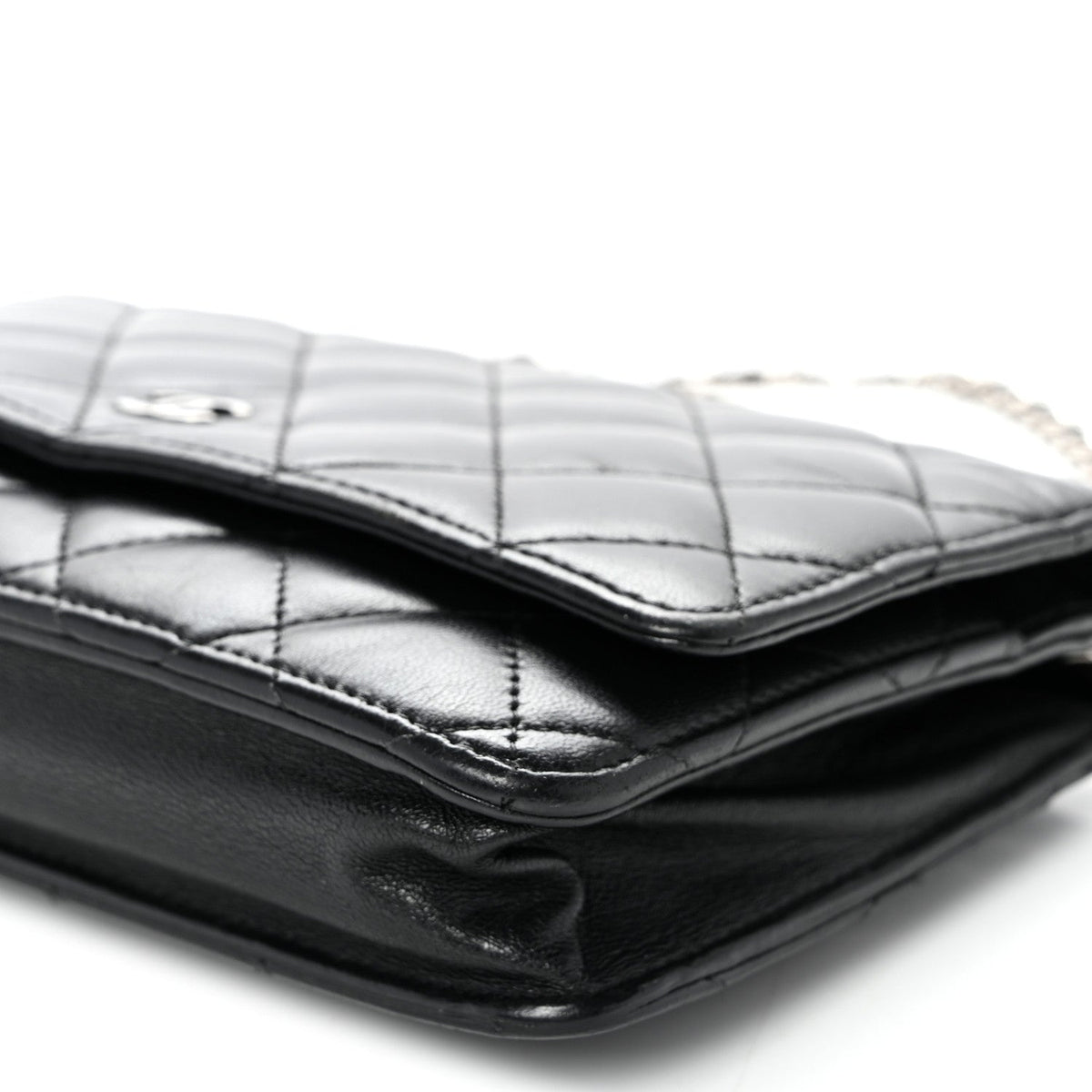 Quilted Lambskin Wallet Bag - Black
